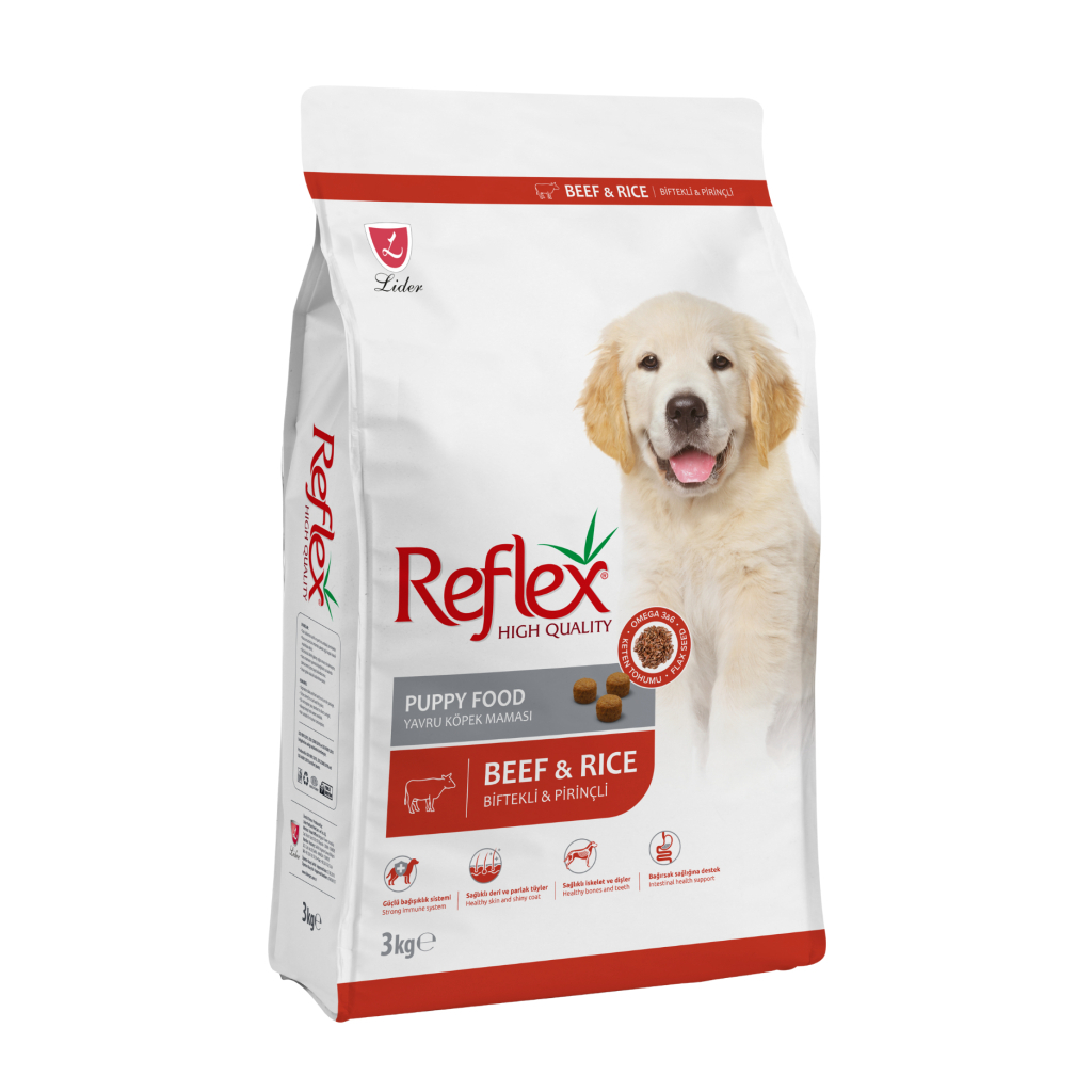 Reflex Biftekli ve Pirinçli Yavru Köpek Maması 3kg