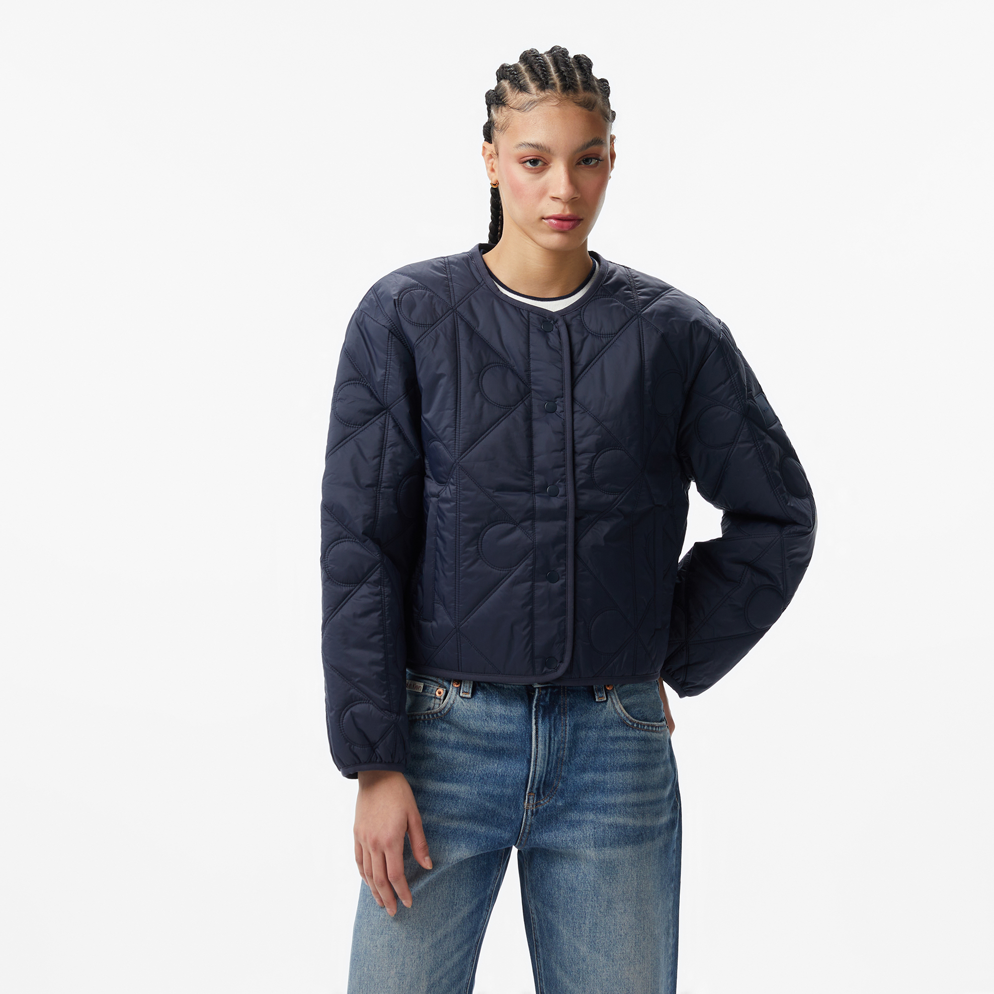 Calvin Klein Lighweight Quilted Liner Kadın Mavi Ceket
