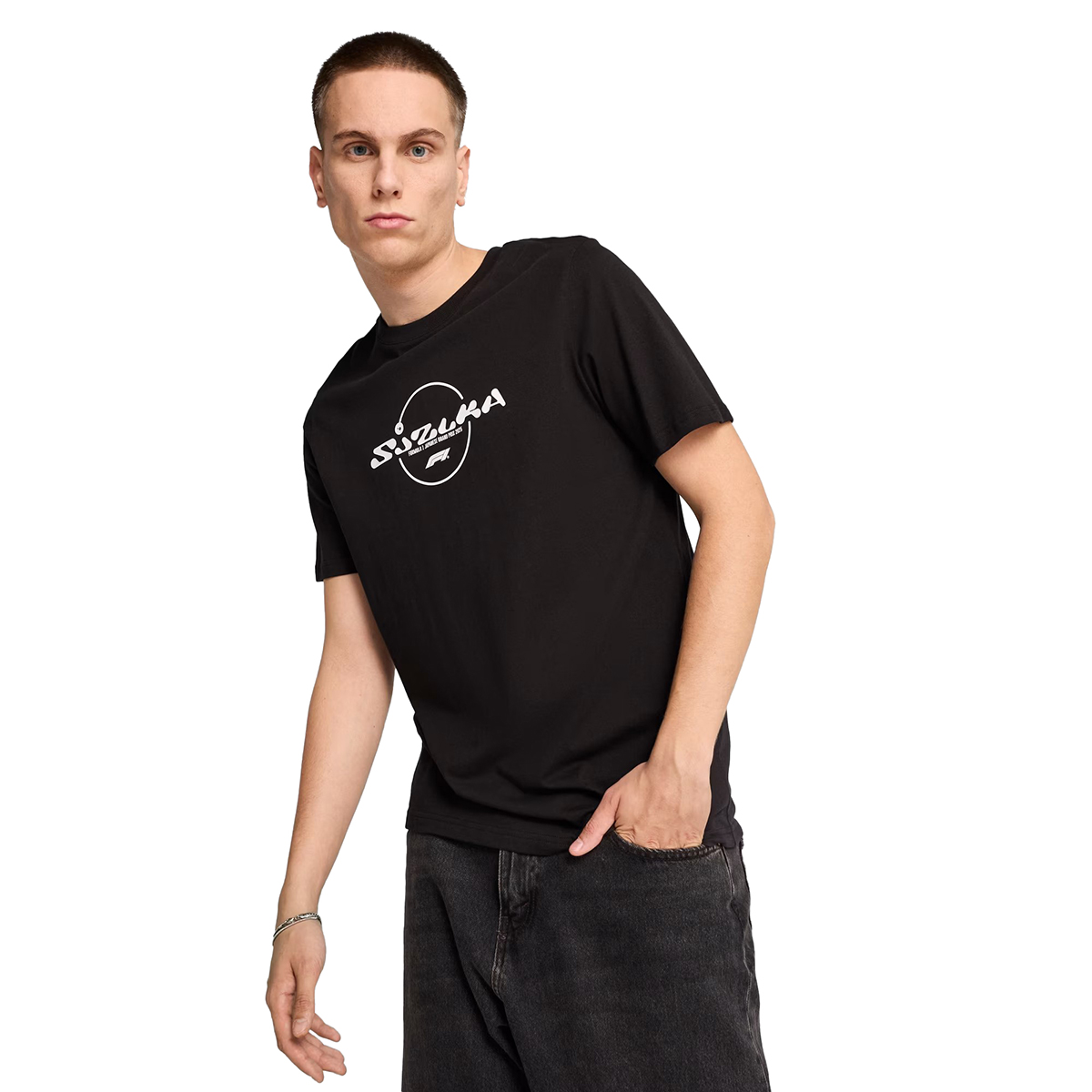 F1 Japan Erkek Siyah Günlük Stil T-Shirt 63017501