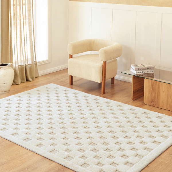 Kaşmir Halı Süpersoft Joy White 50x80 cm