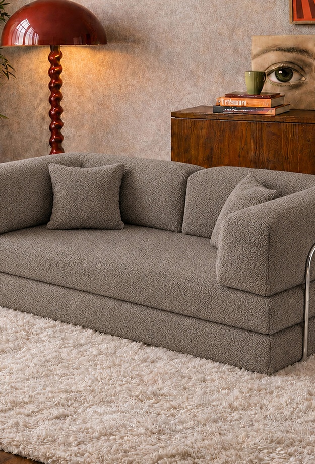 Just Home Vetta Katlanır Yatak Olabilen Çok Amaçlı Çift Kişilik Koltuk - Kahverengi - 200 cm
