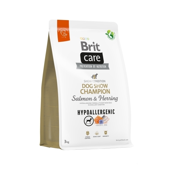 Brit Care Dog Show Champion Hipoalerjenik Somonlu Ringa Balıklı Yetişkin Köpek Maması 3kg
