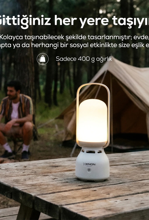 Xenon X6850 Lambalı Bluetooth Hoparlör - Beyaz