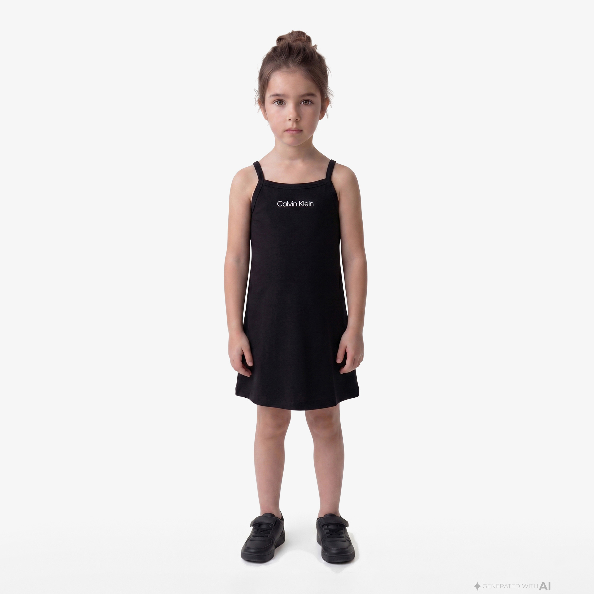 Calvin Klein Strap Punto Çocuk Siyah Elbise