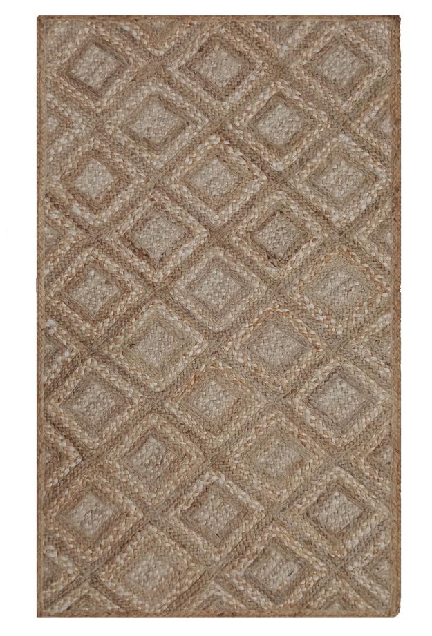 Giz Home ET120 Bolero Jüt Örgü Halı - Natürel - 120x180 cm