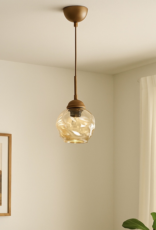 Evidea Lighting Arrakis Tekli Modern Sarkıt Avize - Eskitme / Bal
