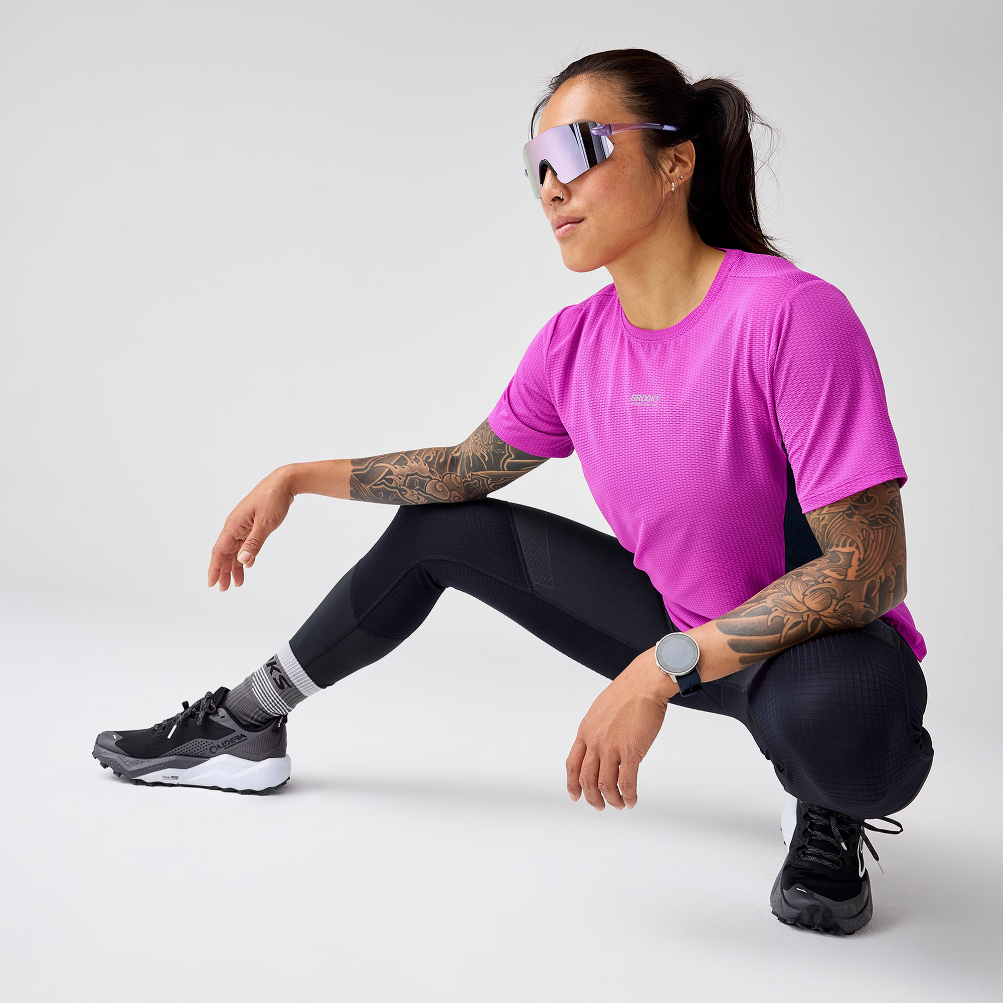Brooks High Point Sleeve 2.0 Kadın Pembe T-Shirt