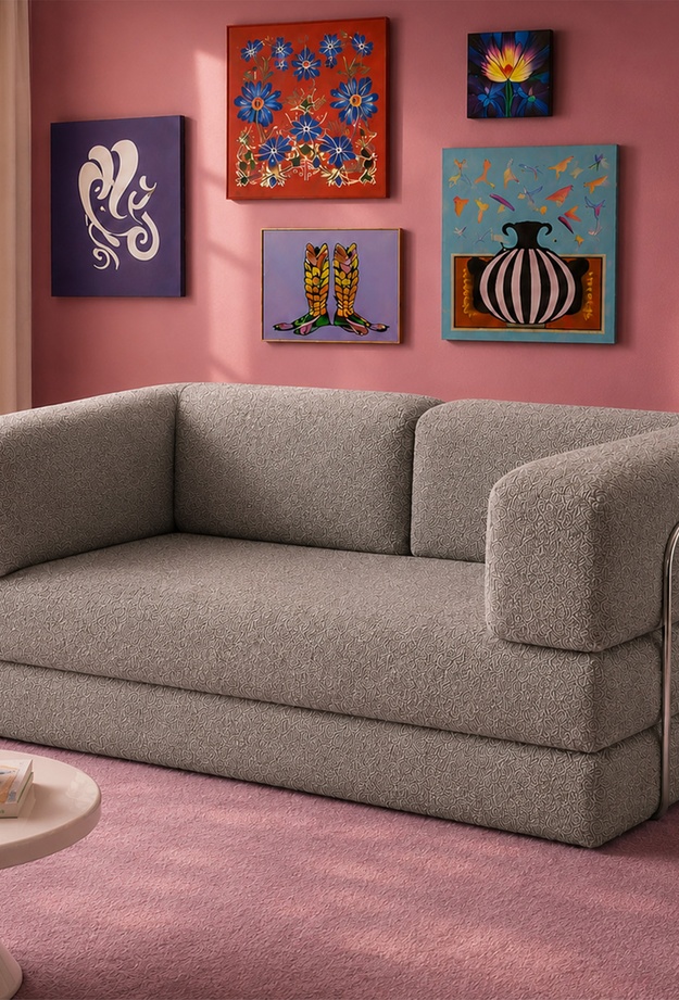 Just Home Eco Vetta Katlanır Yatak Olabilen Çok Amaçlı Çift Kişilik Koltuk - Kahverengi - 180 cm