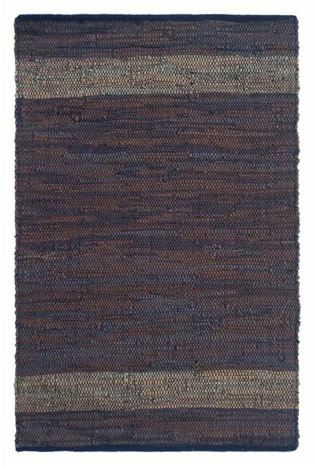 Giz Home 2053D Deri Bordürlü Kilim - Kahverengi - 120x180 cm