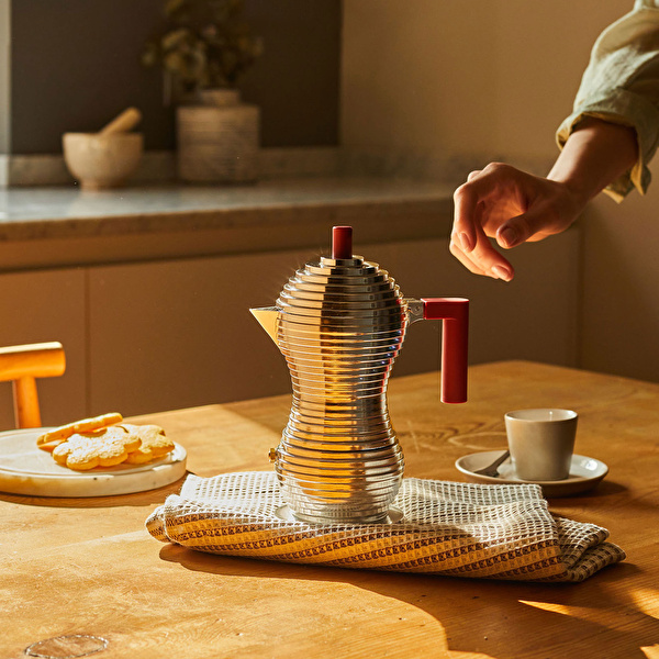 Alessi Pulcina Espresso Makinesi Mokapot 70 ml Kırmızı