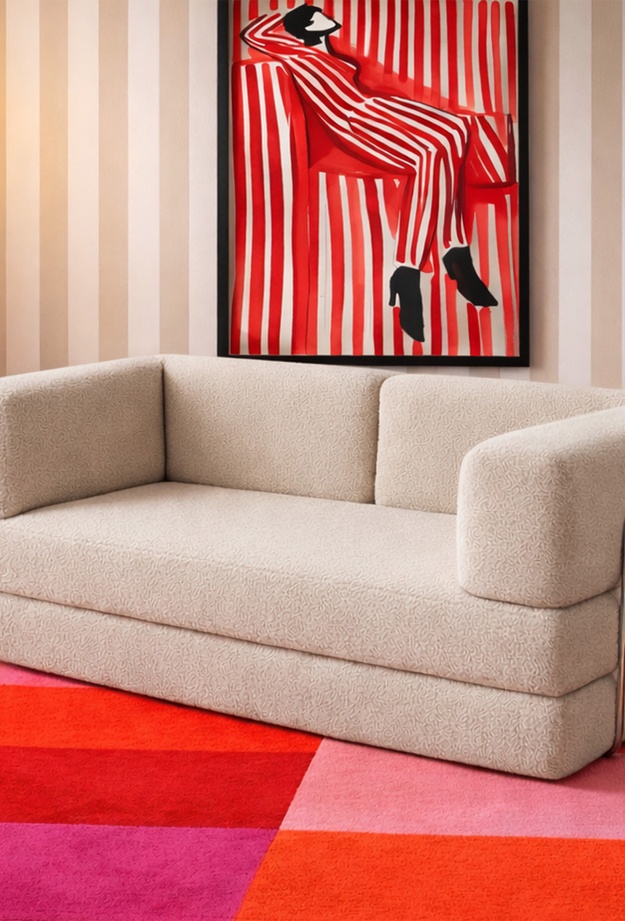 Just Home Eco Vetta Katlanır Yatak Olabilen Çok Amaçlı Çift Kişilik Koltuk - Bej - 180 cm