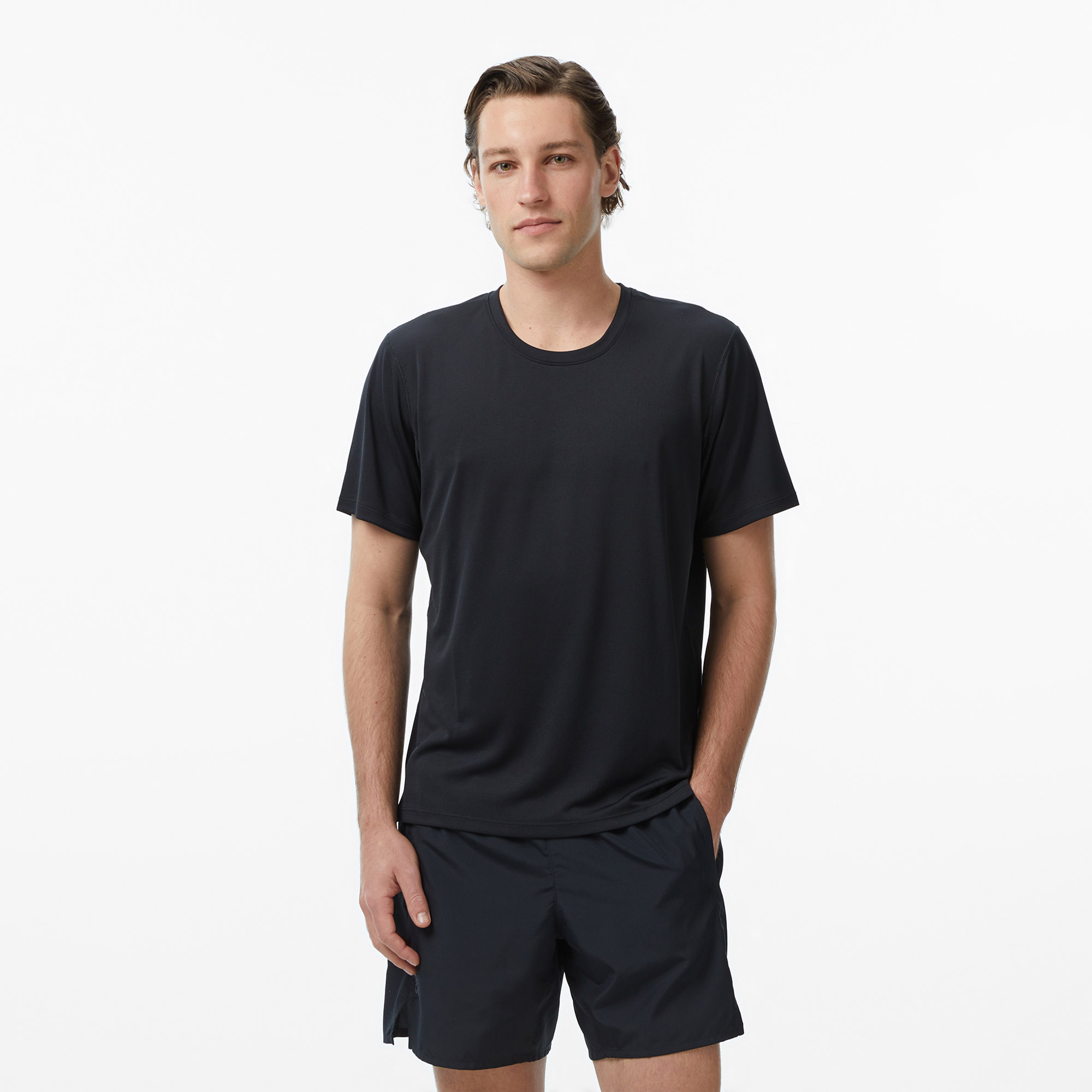 Brooks Dash Sleeve Erkek Siyah T-Shirt