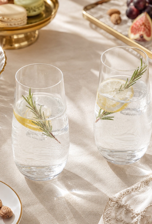 Paşabahçe Drop Crystallin 2'li Meşrubat ve Su Bardağı - Şeffaf - 467 ml