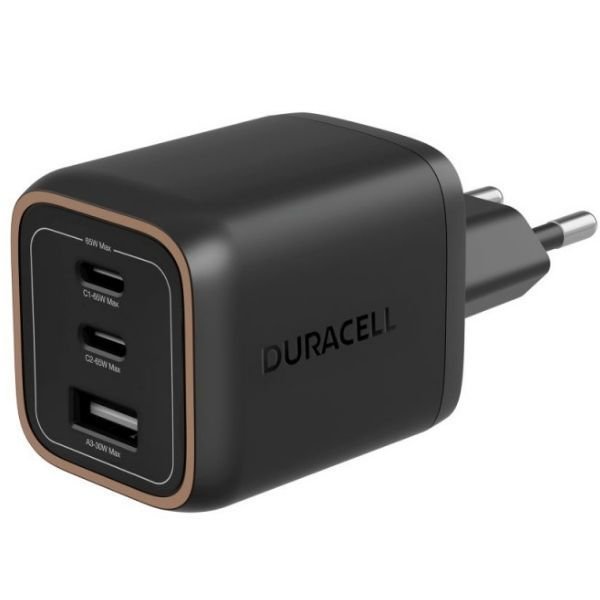 Duracell 65W PD 2USB-C 1USB-A Hızlı Şarj Adaptörü