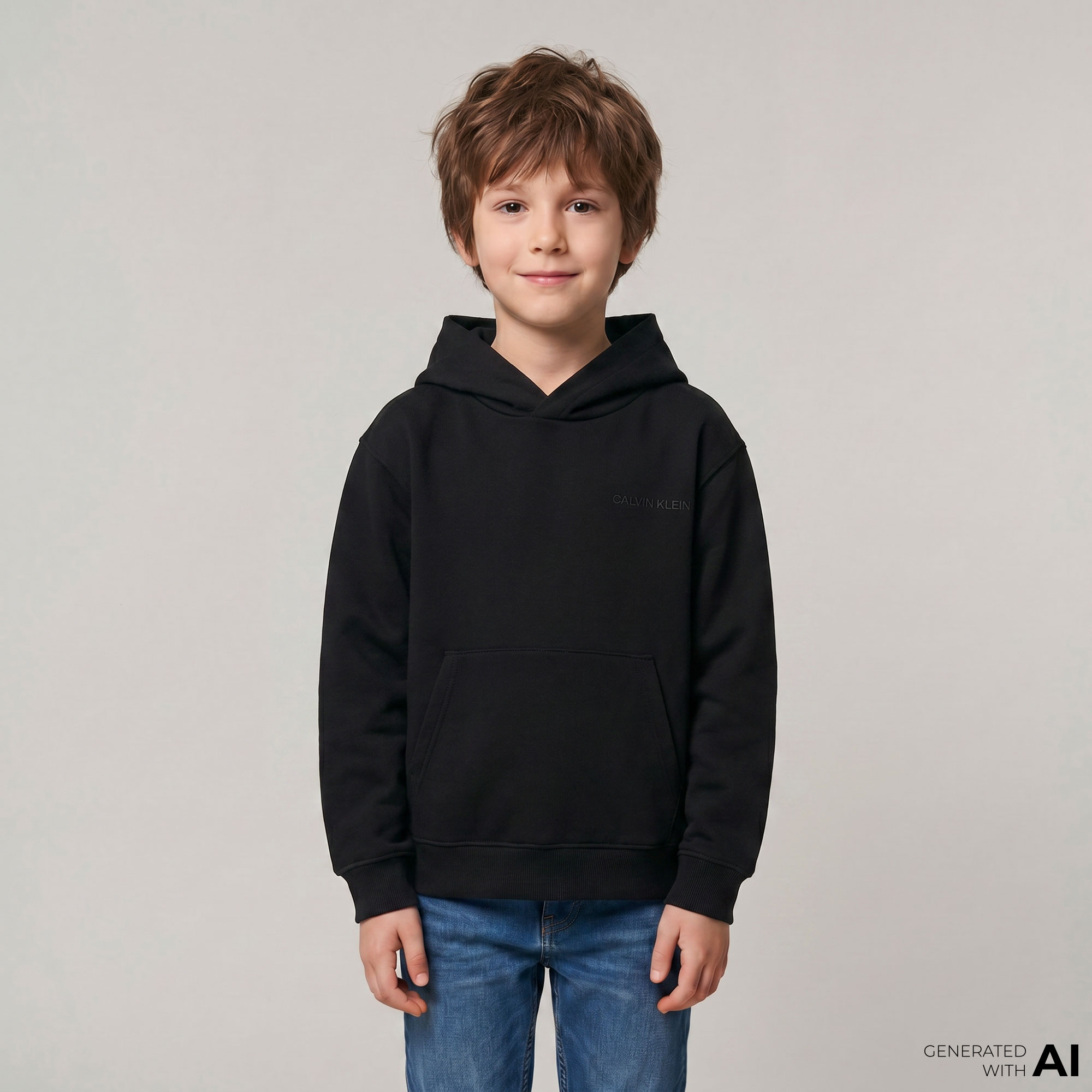 Calvin Klein Relaxed Back Çocuk Siyah Sweatshirt