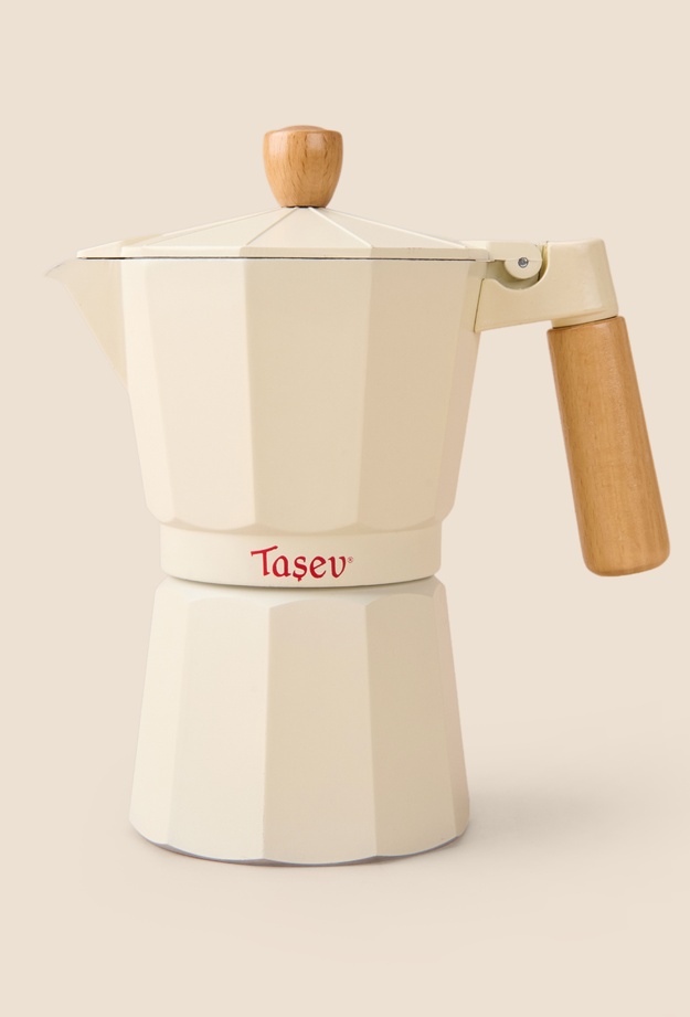 Taşev Garen 6 Fincan Moka Pot - Bej