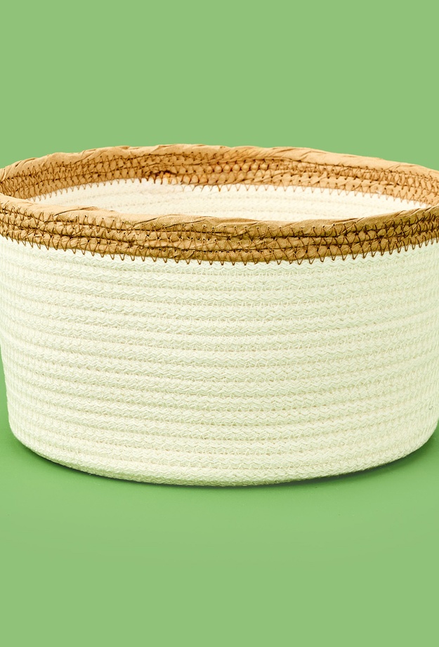 Simple Living Boho Style Sepet - Beyaz / Bej - 22x11 cm