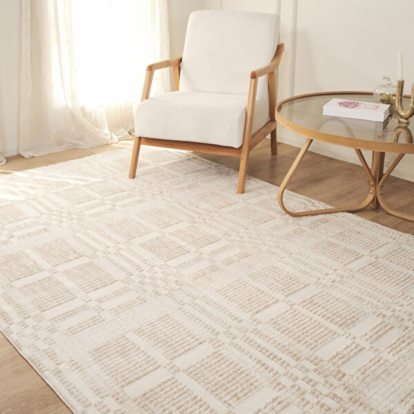 Kaşmir Halı 7/24 İskandinav Velar Bej 80x150 cm