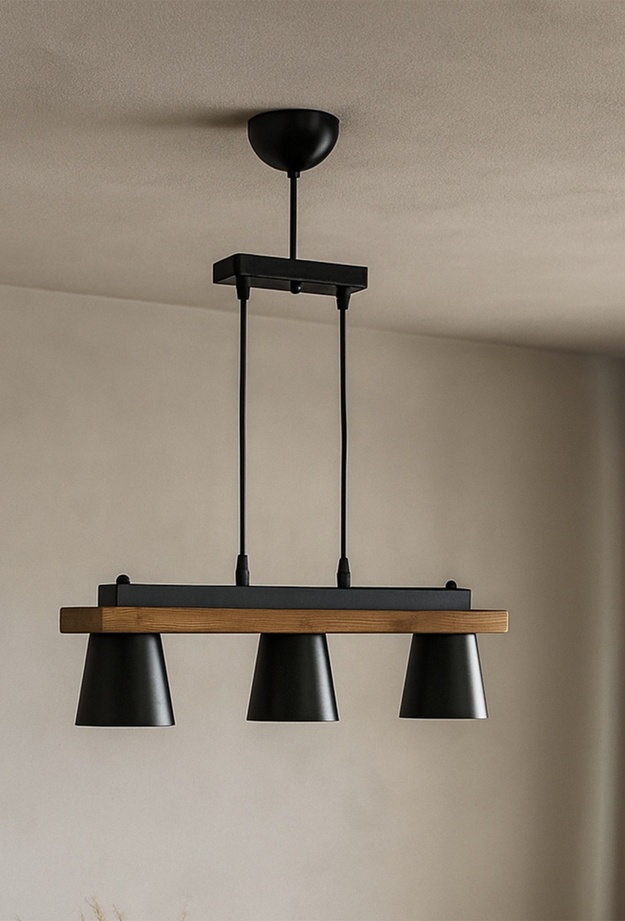 Correx Venedik 3'lü Sıralı Sarkıt - Siyah / Kahverengi - 70x10x10 cm