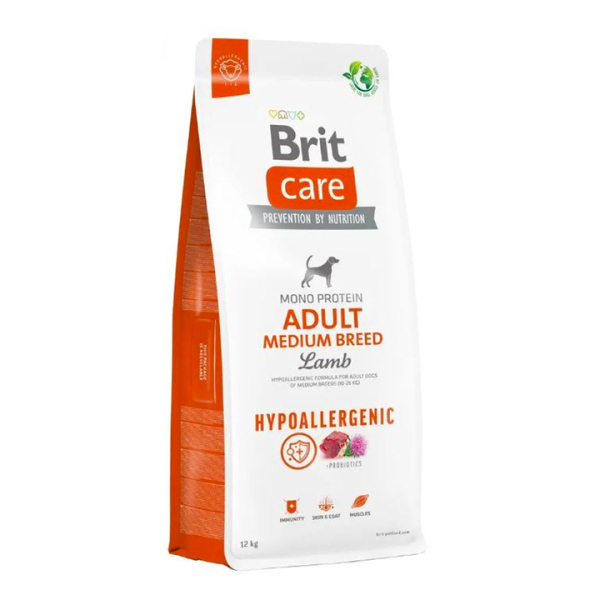 Brit Care Medium Adult Mono Protein Hipoalerjenik Kuzulu Orta Irk Yetişkin Köpek Maması 12kg
